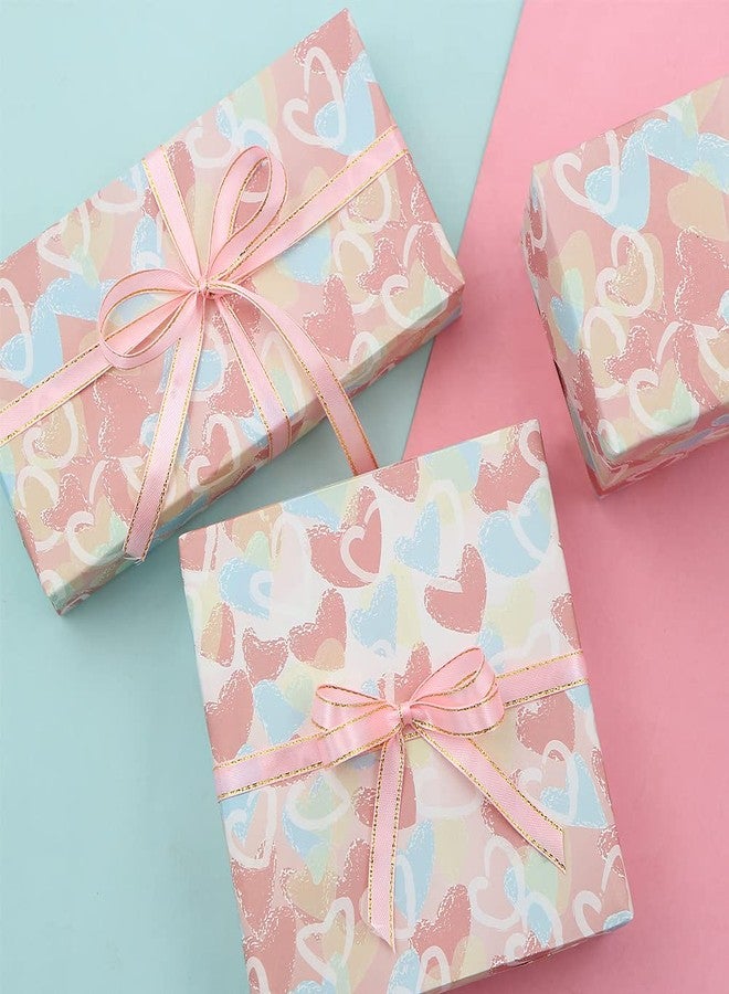 Geluode Valentine's Day Wrapping Paper, Love Heart Wrapping Paper, Pink Blue Gift Wrap Paper, 4 sheets 20x28 inches per sheet, Gift Wrap for Valentines Day, Lover Birthday, Wedding, Anniversary, Mother's Day - Image 5
